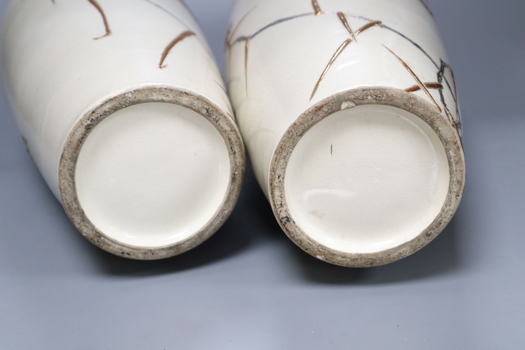 A pair of large Japanese Satsuma vases, height 46cm
